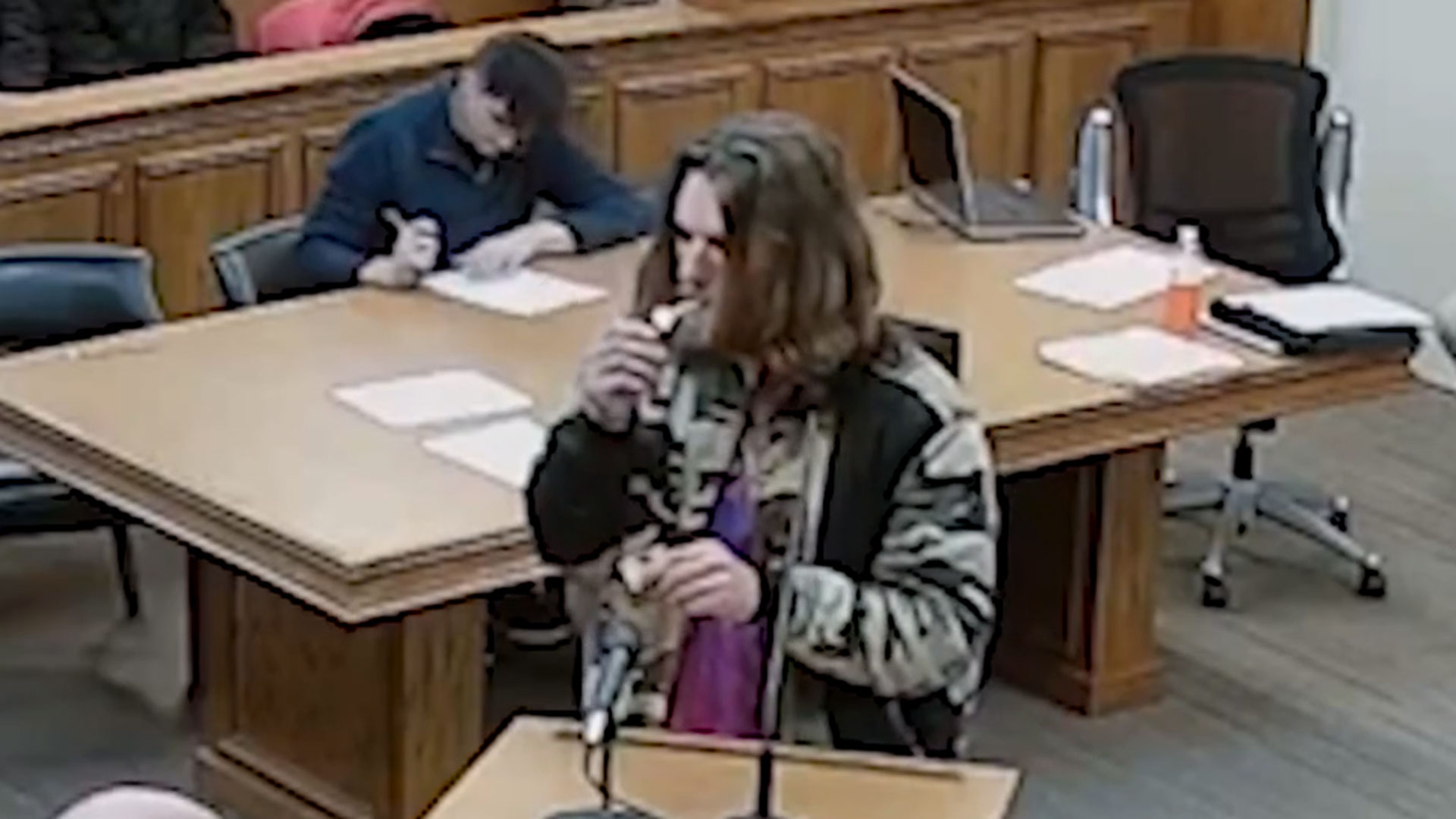 Man smokes pot in court