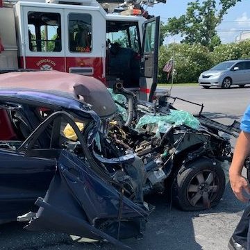 Collision with 18-wheeler leaves car unrecognizable