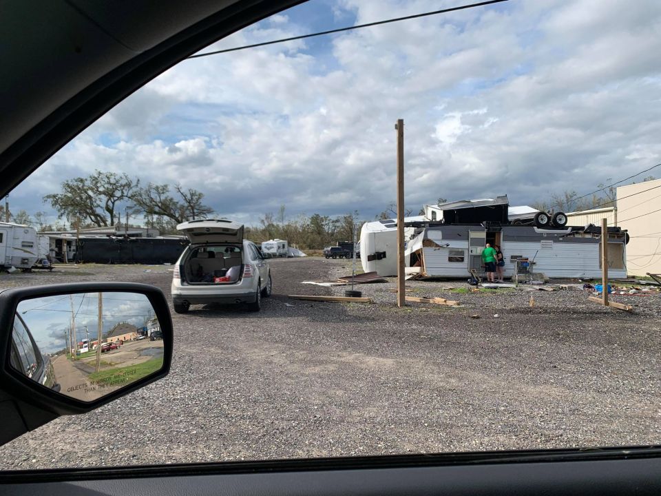 Mobile homes tossed by Ida