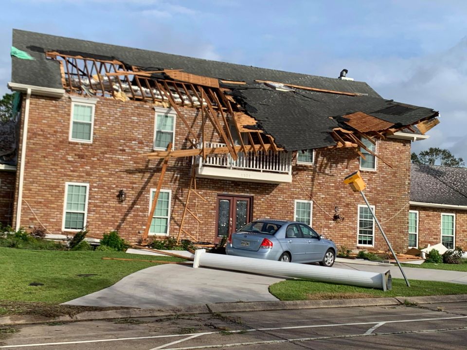 Home damaged by Hurricane Ida