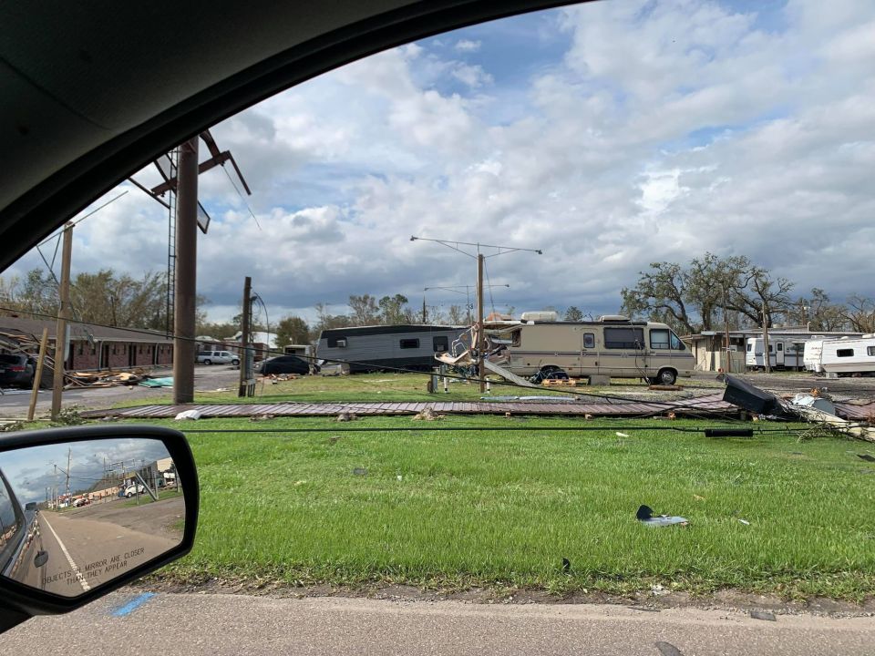 Mobile homes tossed by Ida