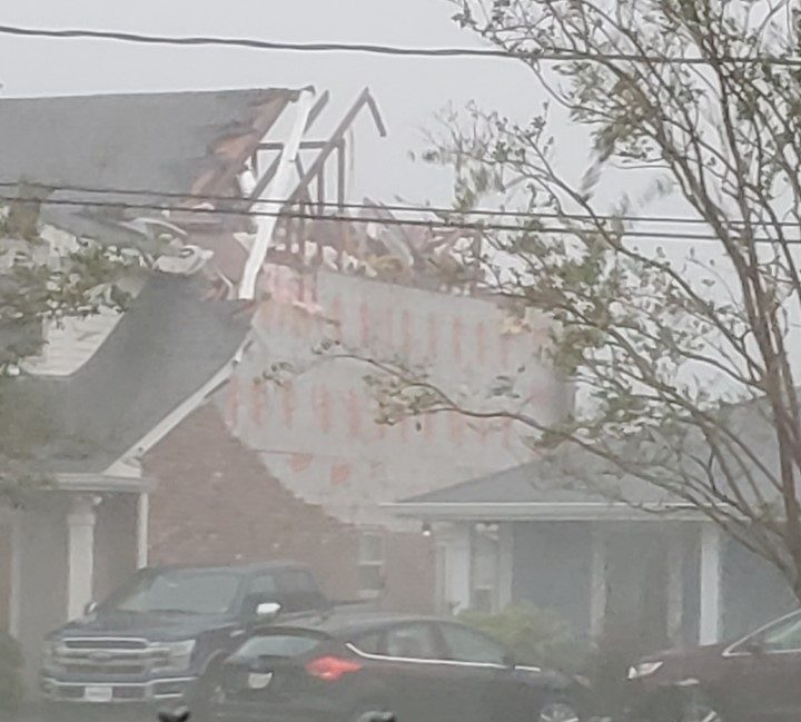 Home severely damaged on Apple Street in Metairie, by Hurricane Ida