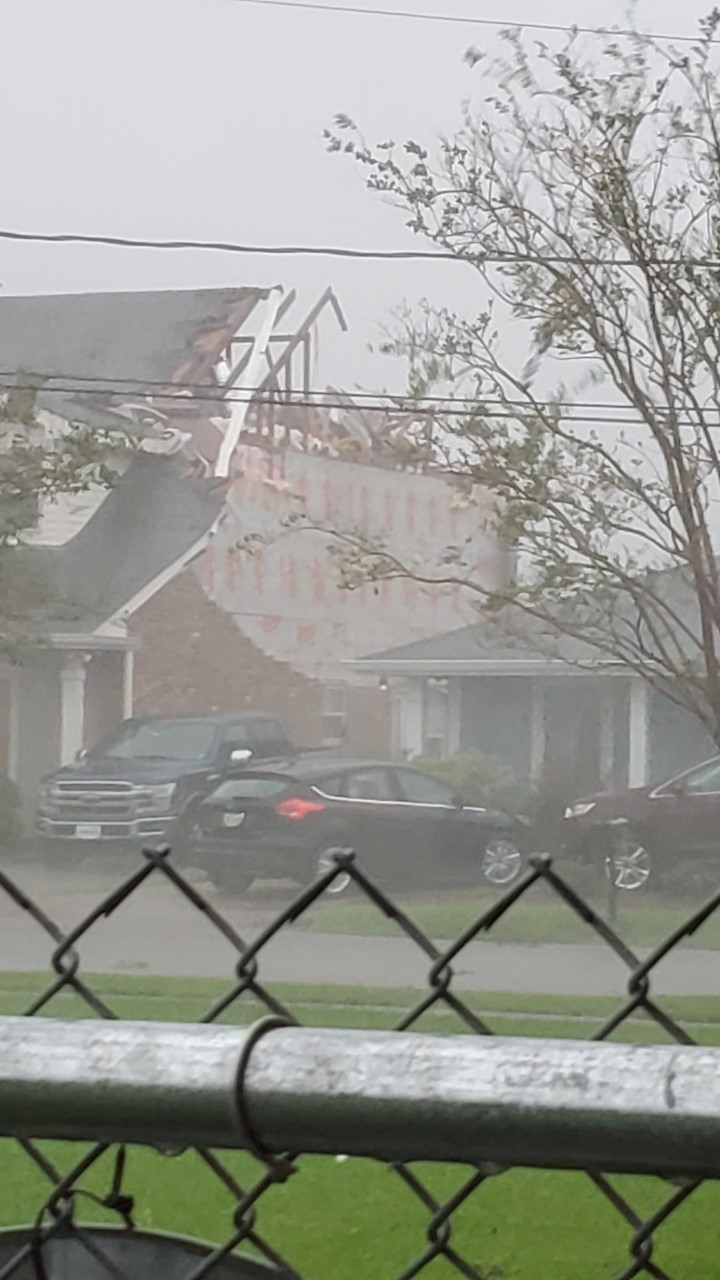 Home severely damaged on Apple Street in Metairie, by Hurricane Ida