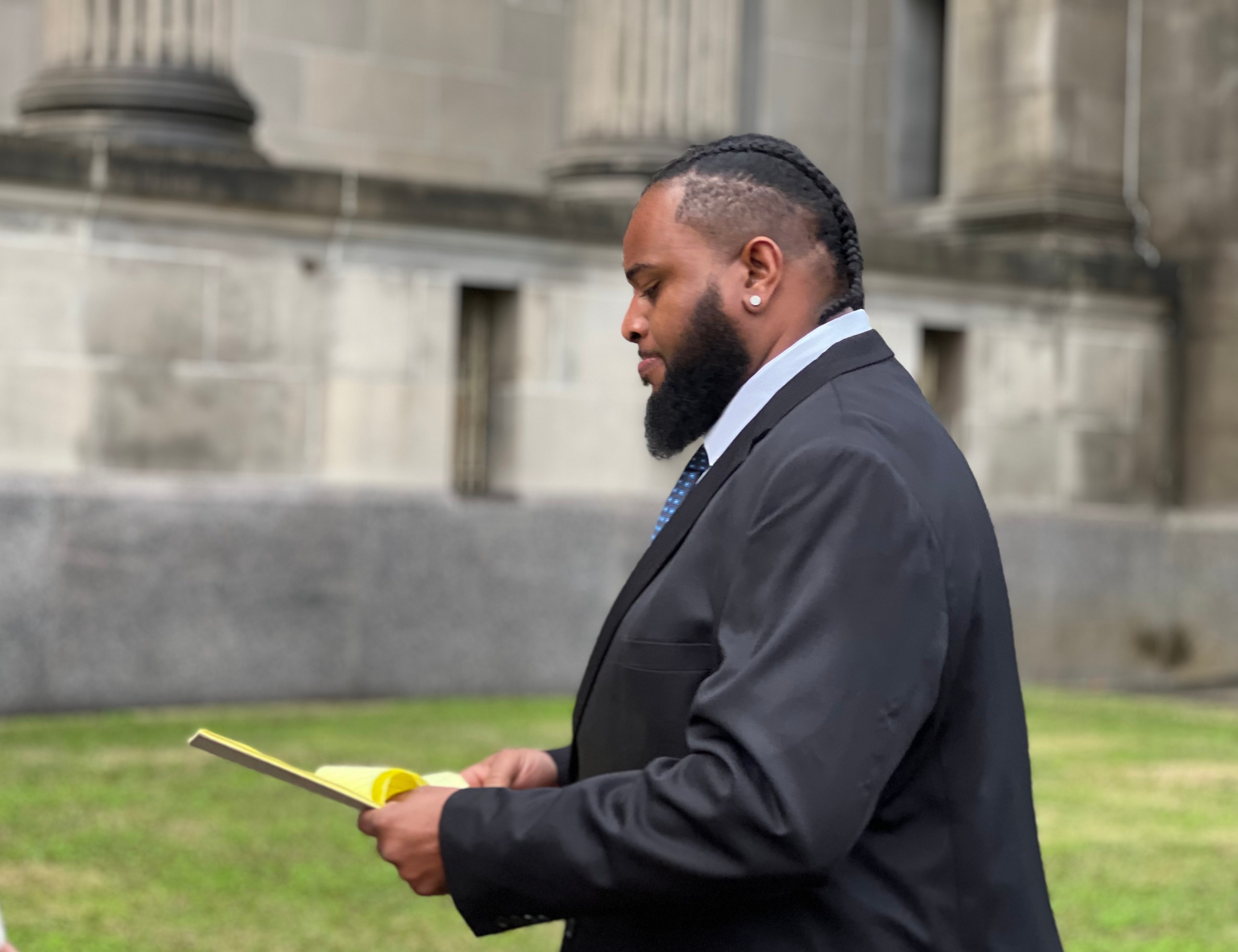 Cardell Hayes walking into court on Tuesday, Jan. 23, 2024.