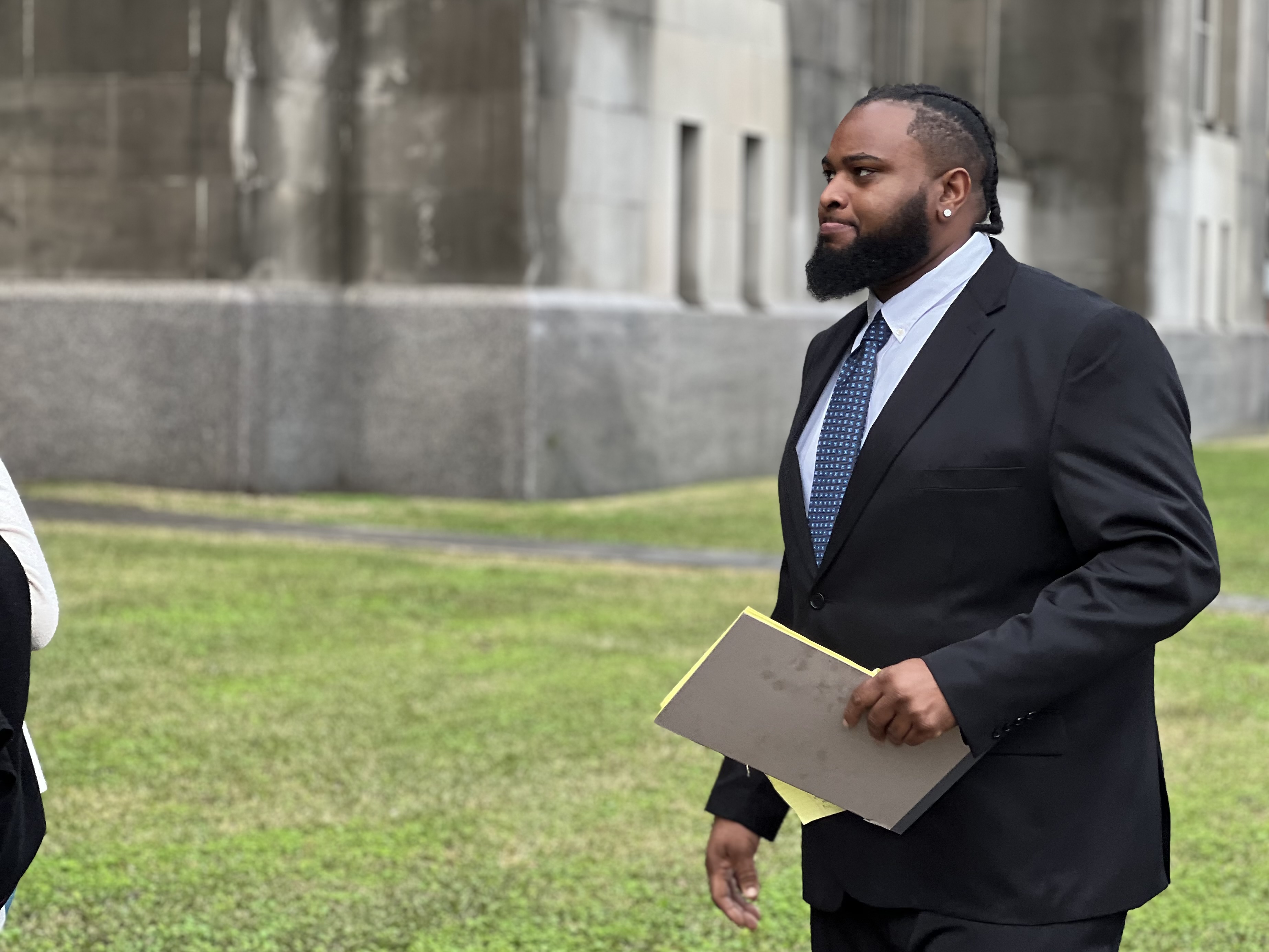 Cardell Hayes walking into court on Tuesday, Jan. 23, 2024.