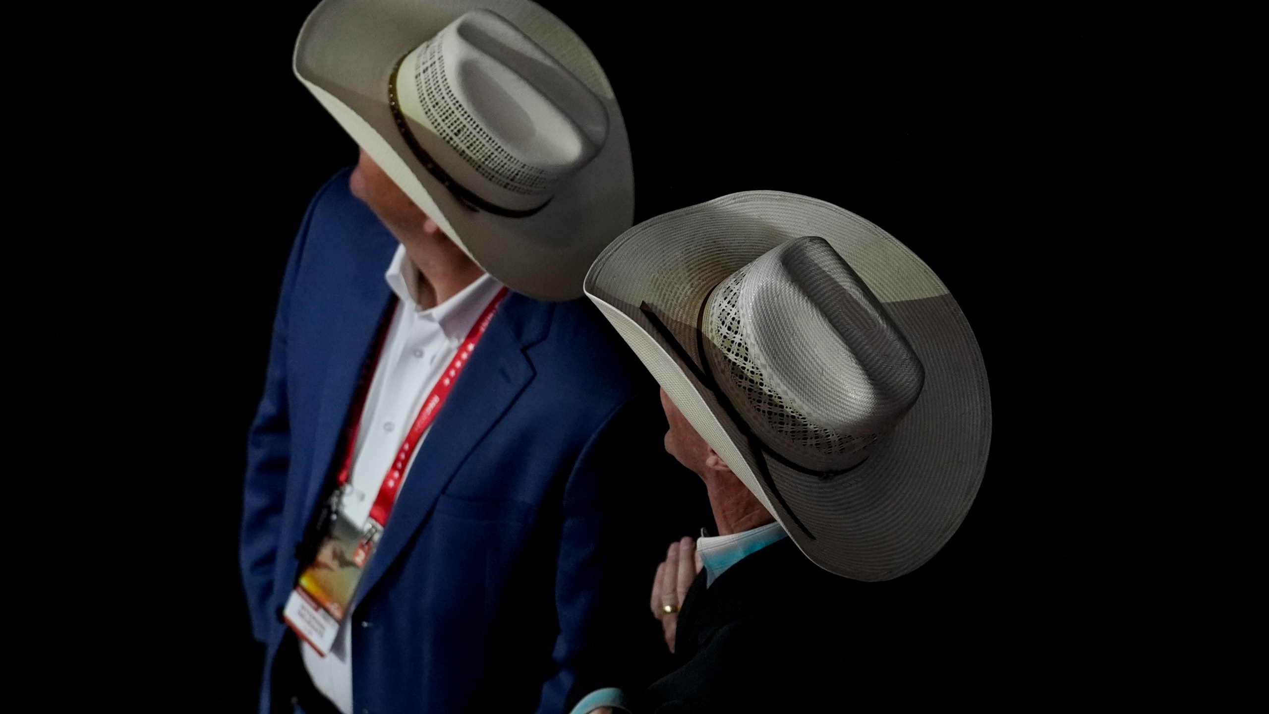 Texas delegates watch during the Republican National Convention Tuesday, July 16, 2024, in Milwaukee. (AP Photo/Charles Rex Arbogast)