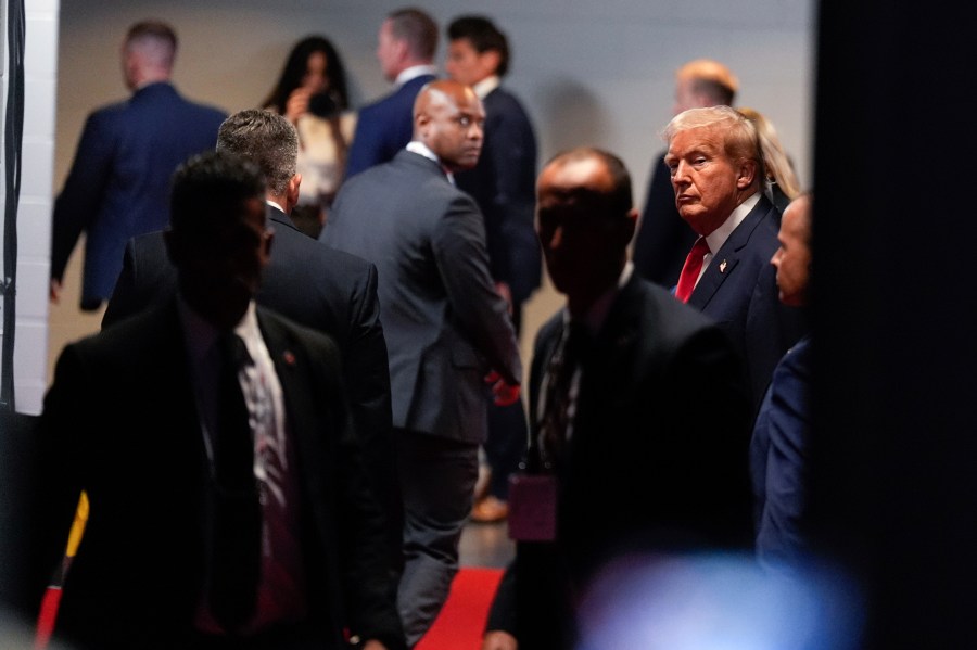 FILE - Republican presidential candidate former President Donald Trump leaves after attending the first day of the Republican National Convention, Monday, July 15, 2024, in Milwaukee. (AP Photo/Carolyn Kaster, File)